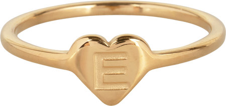 R1015-E Letter E In My Heart Gold