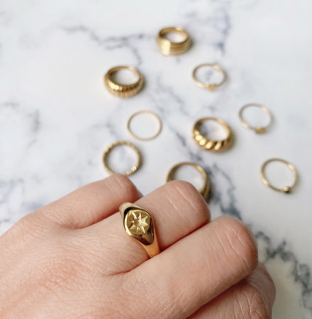 R1001 Mini Star Seal Steel Ring