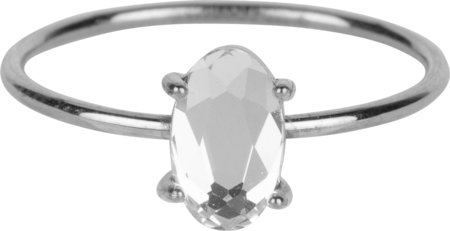 Charmin’s stapelring staal R649 Shine Big Shiny Crystal CZ Steel