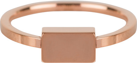 Charmin’s rosĂ©goudkleurige stapelring R613 Block rosĂ©-goldplated staal