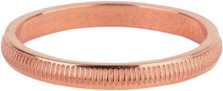 Charmin’s rosĂ©goudkleurige stapelring R605 Stripes rosĂ©-goldplated staal