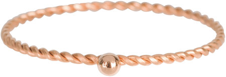 Charmin’s rosĂ©goudkleurige stapelring R526 Dot Twisted rosĂ©-goldplated staal