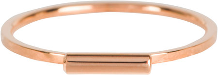 Charmin’s rosĂ©goudkleurige stapelring R522 Tube rosĂ©-goldplated staal