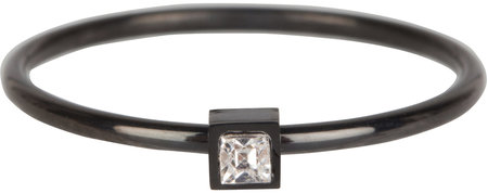 Charmin’s R503 Stylish Square black Steel Crystal CZ