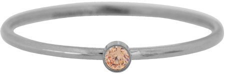 Charmin’s stapelring staal R496 Shine Bright 2.0 Steel with topaz crystal