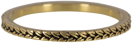 Charmin’s goudkleurige stapelring R448 Braids goldplated staal