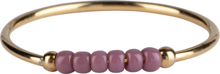 R0982 Anxiety Ring Palm Vintage Purple Beads Goldplated