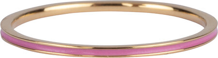 Charmin’s stapelring R925 Petite Steel Goudkleurig Pink Enamel