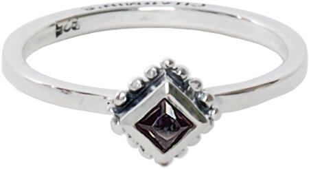 Charmin’s stapelring zilver R006 Black 'Diamond Ace'