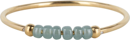 R1142 Anxiety Ring Palm Old Blue Goldplated