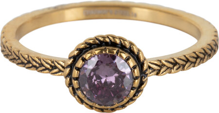 Charmin's ring R1093 Birthstone February Purple Stone Goldplated Iconic Vintage