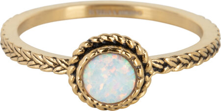 Charmin's ring R1083 Birthstone October Opaal Stone Goldplated Iconic Vintage Iconic Vintage