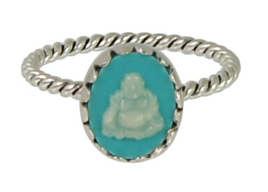 Charmin's zegelring Turkoois Cameo met Boeddha R259
