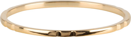 Charmin’s goudkleurige stapelring R736 Small Basics 6 engravings goldplated staal