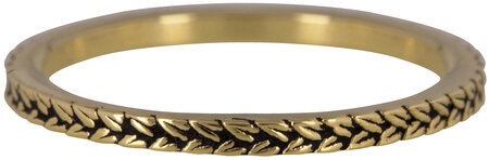 Charmin’s goudkleurige stapelring R448 Braids goldplated staal