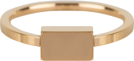 Charmin’s goudkleurige stapelring R612 Block goldplated staal