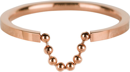 Charmin’s rosĂ©goudkleurige stapelring R622 Shackle rosĂ©-goldplated staal