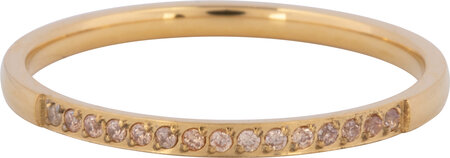 Charmin’s Goudkleurige Stapelring Small Alliance Champagne Crystals R1255