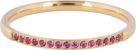 Charmin’s Goukkleurige Stapelring Small Alliance Pink-fuchsia Crystals R1257