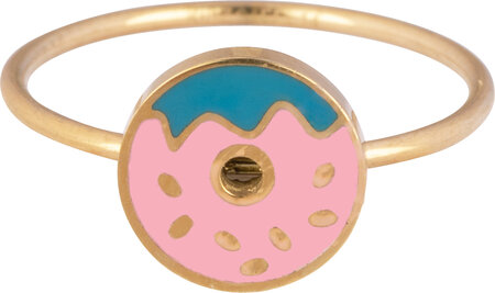 KR104 Donut Goud staal Kinderring