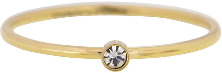 Charmin's Birthstone Ring April Witte Steen Shine Bright 2.0 Goldplated R432/KR88