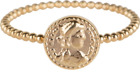 Charmin’s goudkleurige zegelring R625 Roman Coin goldplated staal