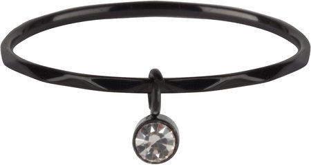 Charmin’s R579 Dangling Crystal CZ Black Steel