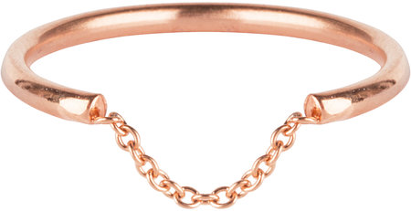 Charmin’s rosĂ©goudkleurige stapelring R574 Chained rosĂ©-goldplated staal