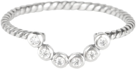 Charmin’s stapelring zilver R562 Silver Twisted Barock Crystal Stones
