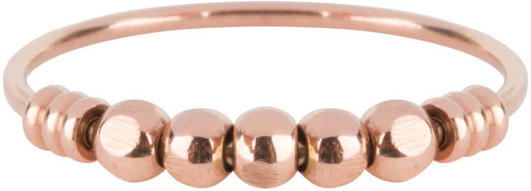 Charmin’s roségoudkleurige Anxiety ring,stapelring R518 Palm rosé-goldplated staal