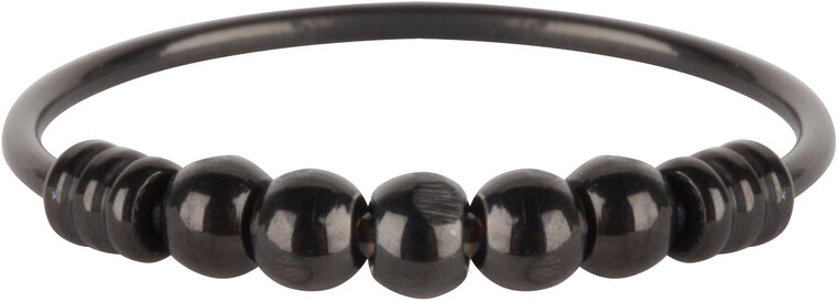 Charmin’s  Anxiety ring  Stapelring R519 Palm Black Steel