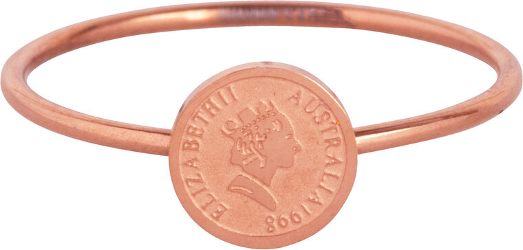 R964 Wish Coin Rosegoldplated Steel Ring