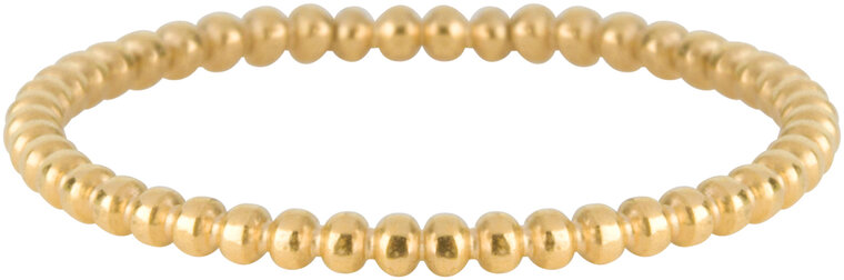 Charmin’s goudkleurige stapelring R509 Bubbling goldplated staal