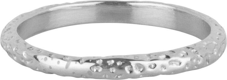 Bague ovale avec motif martelé en acier R1641 de Charmin – Look authentique et fait main