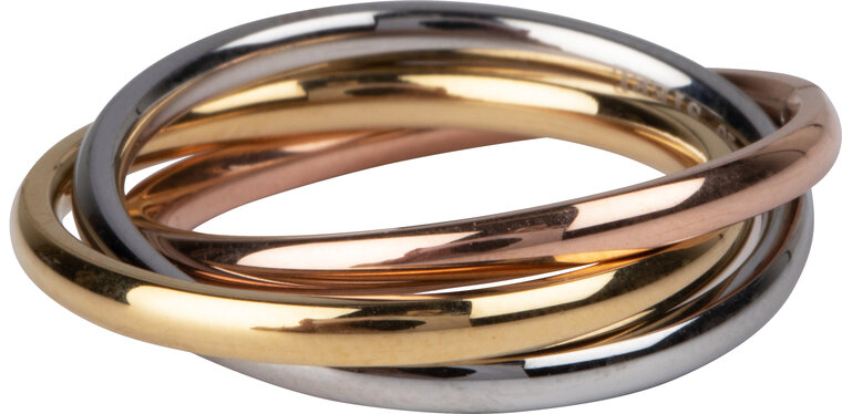 Charmin's Trinity Rolling Anxiety Fidget Ring Rose-Goud-Staalkleurig R1067 