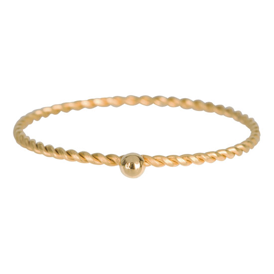 KR94 / 525 Dot Twisted Ring Shiny Gold Steel