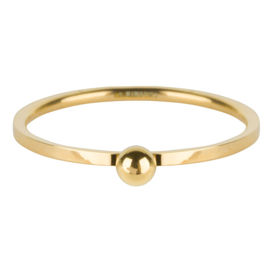 Charmin’s goudkleurige stapelring R529 Dot goldplated staal