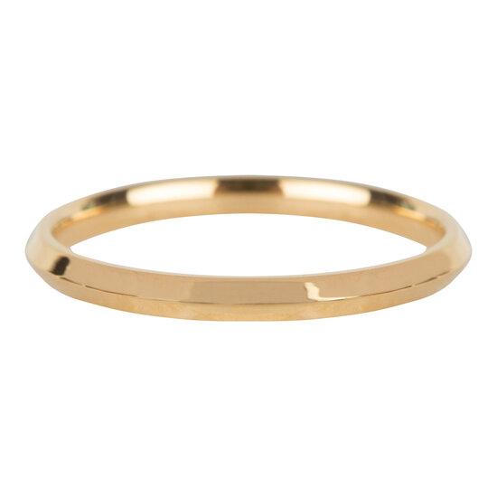 Charmin’s goudkleurige stapelring R668 Basic Hooked goldplated staal