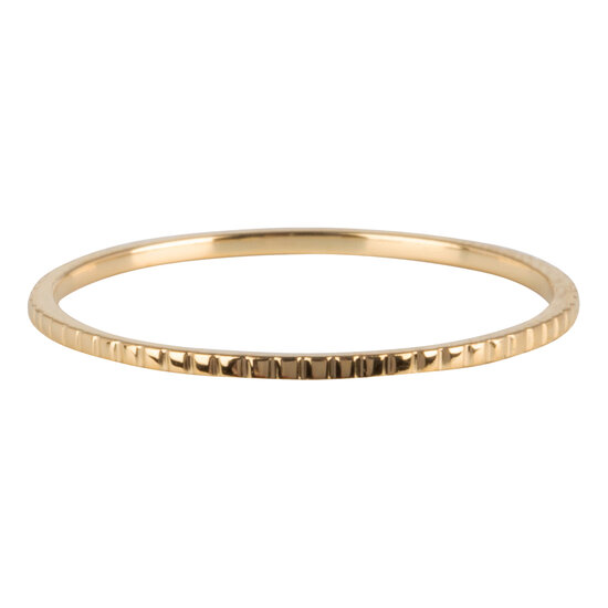 Charmin’s goudkleurige stapelring R740 Small Basics Bricks goldplated staal