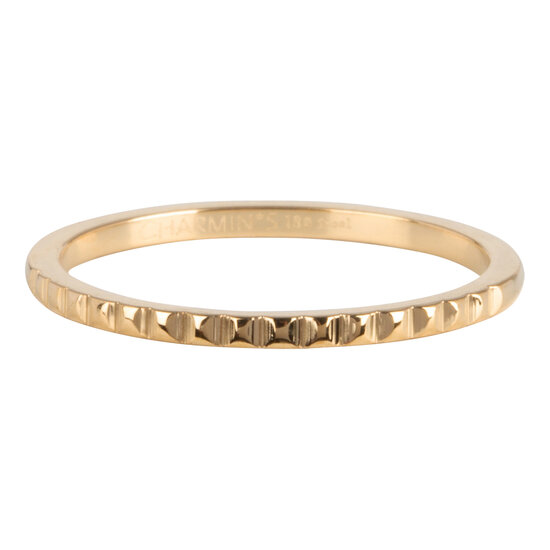 Charmin’s goudkleurige stapelring R742 Half Nefertiti Staal goldplated staal