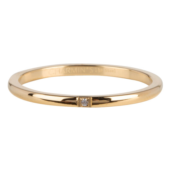 Charmin’s goudkleurige stapelring R744 Precious goldplated staal