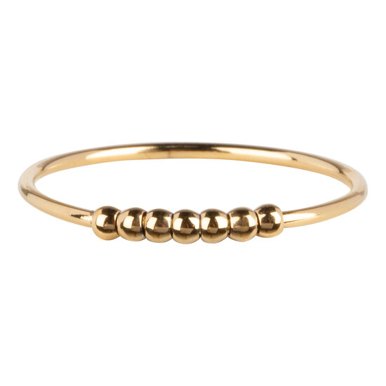Charmin’s Ringen- Dames - Anxiety -14 Karaat Goudkleurige Ring - antistress, 7 balletjes, fidget. 777