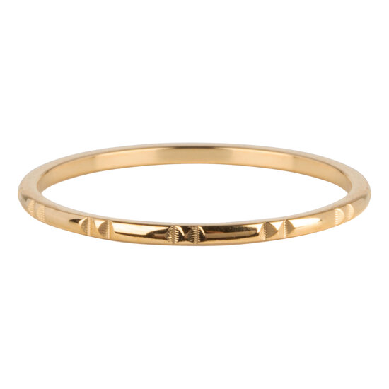 Charmin’s goudkleurige stapelring R781 12 Marks goldplated staal