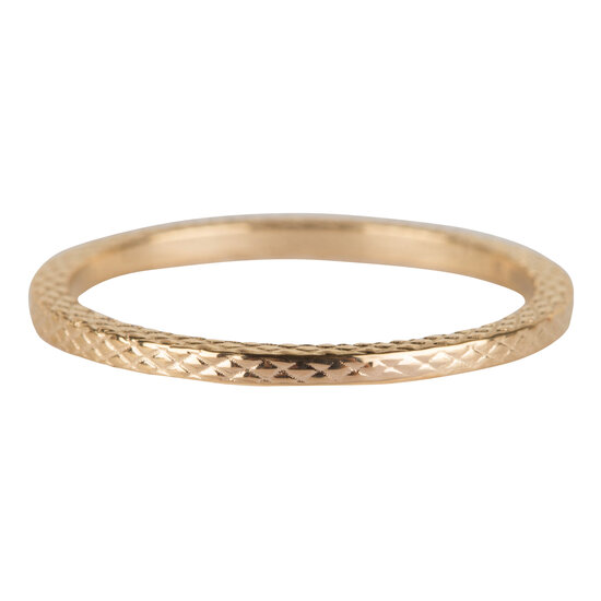 Charmin’s goudkleurige stapelring R326 Snake goldplated staal