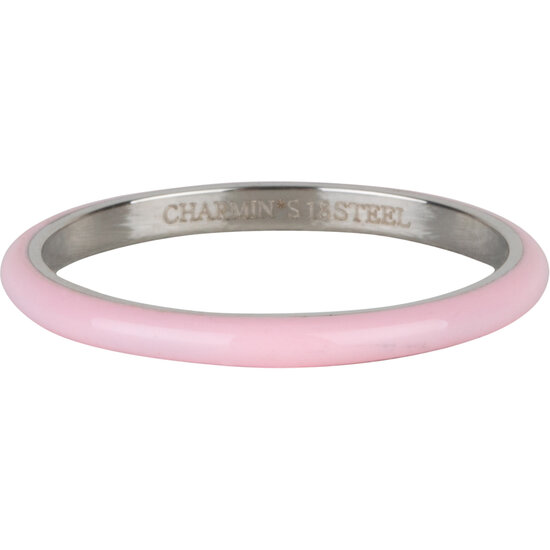 Charmin’s Licht Roze Emaille Edelstaal Stapelring - Tijdloze Elegantie R1613