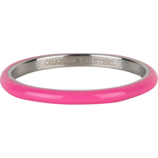 Charmin’s Roze Emaille Stapelring in Edelstaal – Tijdloze Elegantie R1612