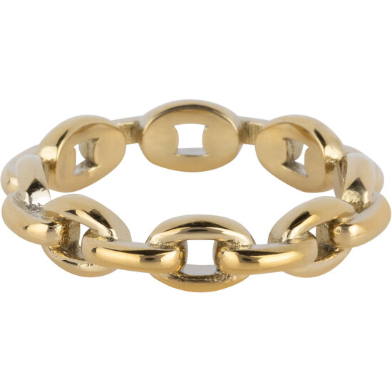 Charmin's Gold-Colored Ring with Sturdy Oval Link Steel R1566 – Closed Forever