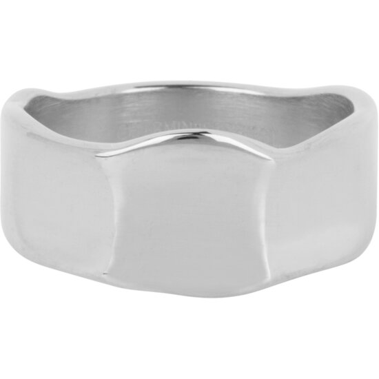 Charmin's Brede Moderne Fantasie Ring Staal R1390