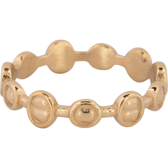 Charmins Ring Matt und glänzend, rund und oval Gold Steel R1237