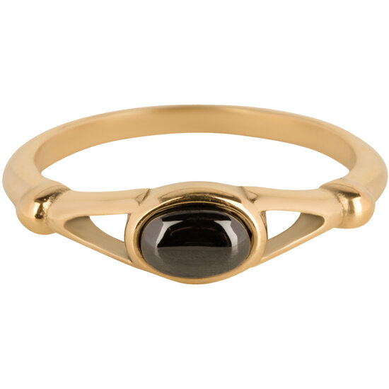 Charmins ovaler eleganter Ring mit schwarzem Goud R1158